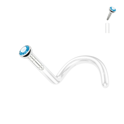 Nostril de Bioflex Transparente con Bola de Titanio y Cristal