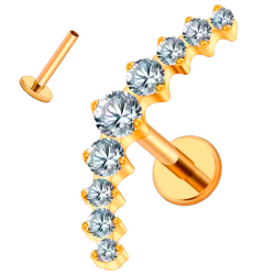 Piercing Hélix de Titanio ASTM F136 de Rosca Interna con Circonitas Cúbicas