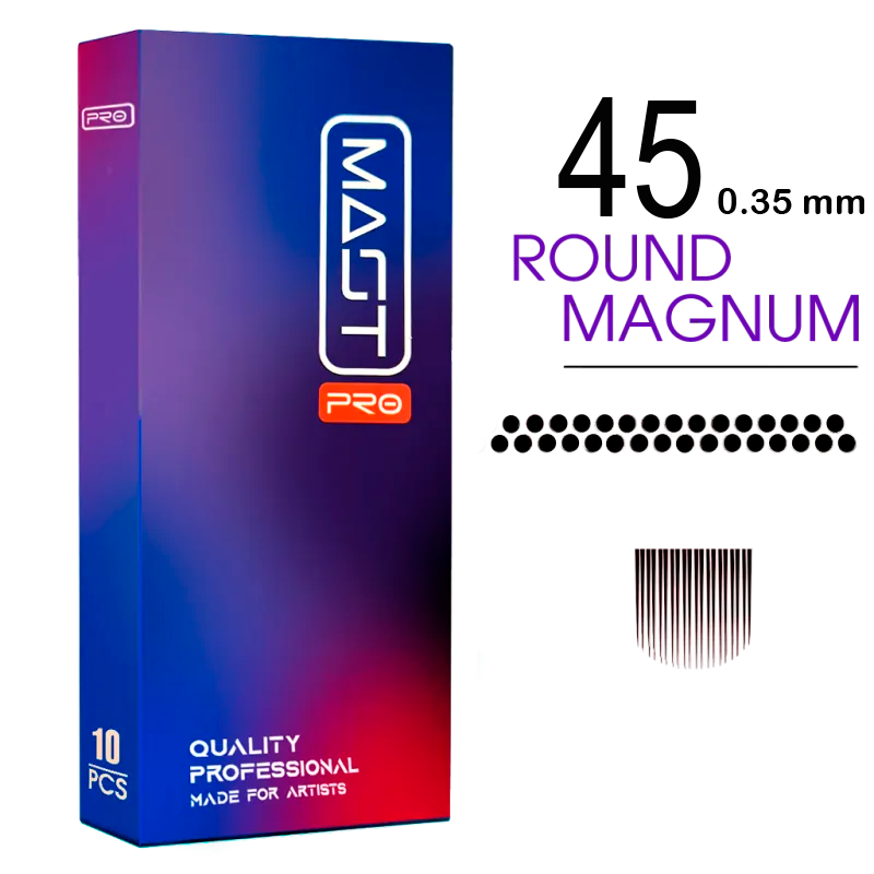 45RM Agujas de tatuajes MAST round magnum 0.35mm (10 uds )