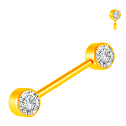 Piercing para Pezón de Titanio con Rosca Interna y Cristales