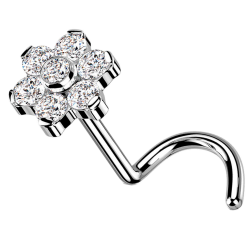 Nostril de Titanio con Circonita Cubica tipo Flor