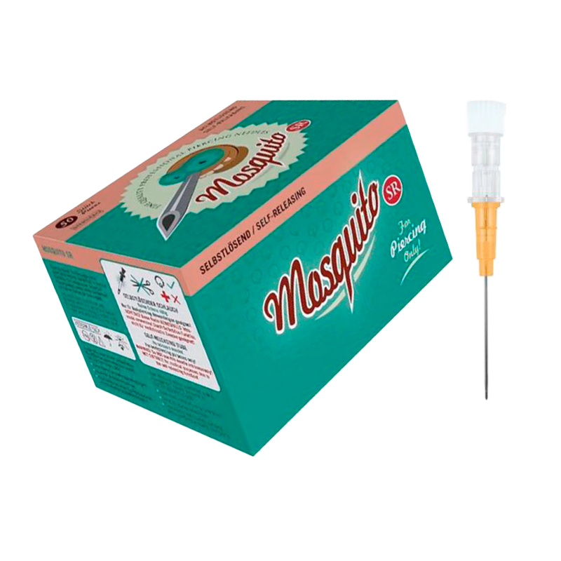 Agujas para Piercing Mosquito con Catéter Autodesechable 14G