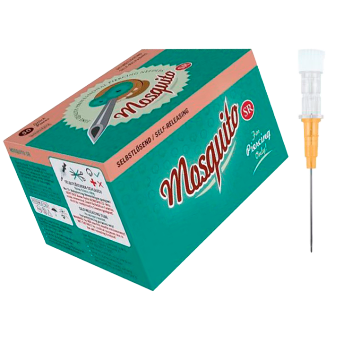 Agujas para Piercing Mosquito con Catéter Autodesechable 14G