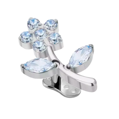 Microdermal de Titanio ASTM F136 con Circonitas Cúbicas tipo Flor