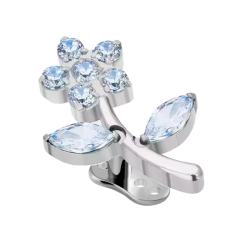 Microdermal de Titanio ASTM F136 con Circonitas Cúbicas tipo Flor