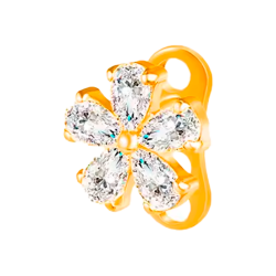 Microdermal de Titanio ASTM F136 Tipo Flor con Cristales