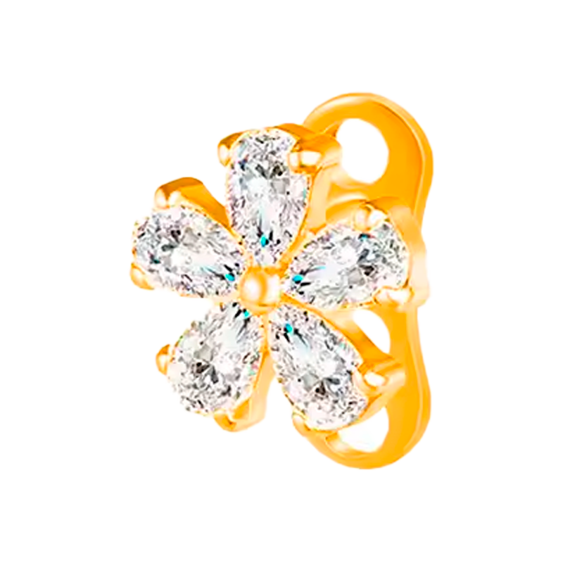 Microdermal de Titanio ASTM F136 Tipo Flor con Cristales