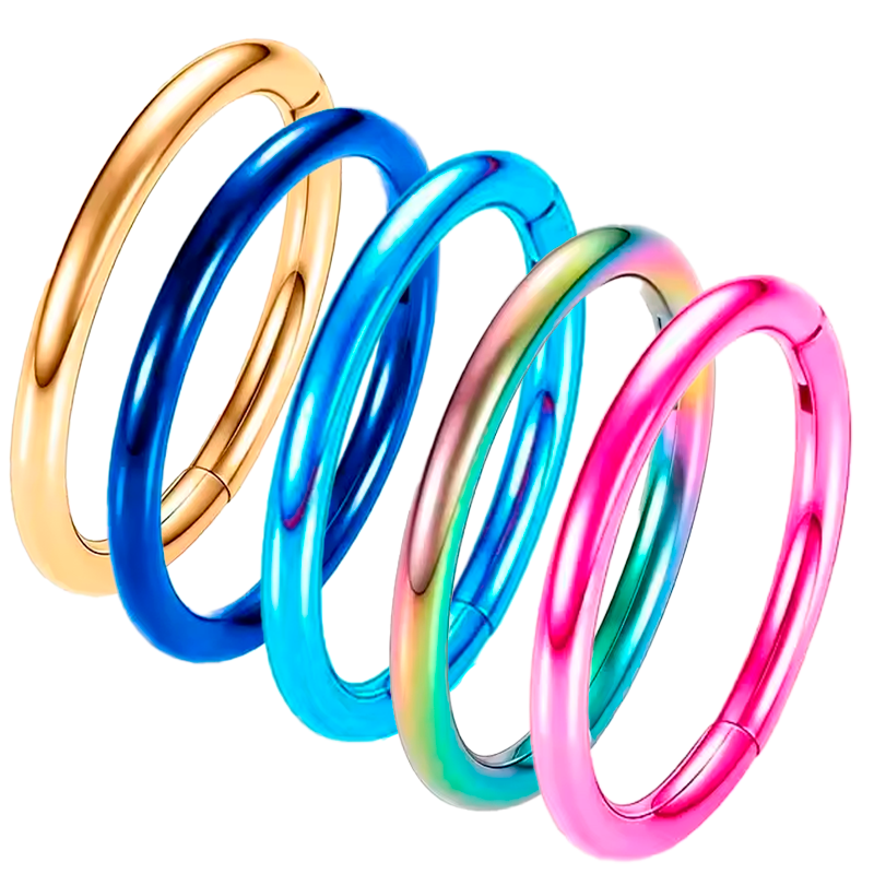 Aros Cierre Fácil de Titanio ASTM F136 Anodizados
