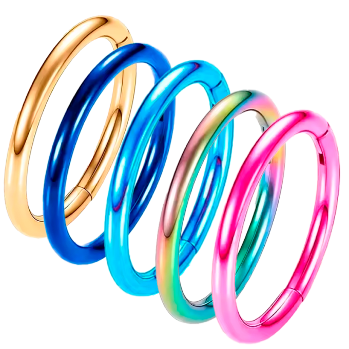 Aros Cierre Fácil de Titanio ASTM F136 Anodizados