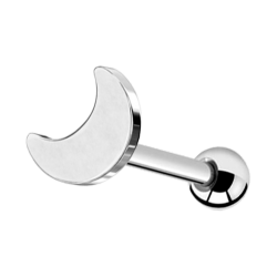 Piercing para Oreja de Acero Quirúrgico Tipo Media Luna con Rosca Externa