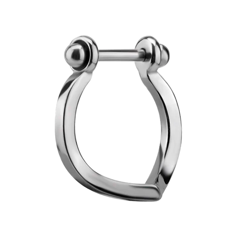 Anillo de Concha tipo Lagrima con Micro Barbell de Acero Quirúrgico