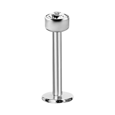 Labret de Titanio con Rosca Interna y Cristal