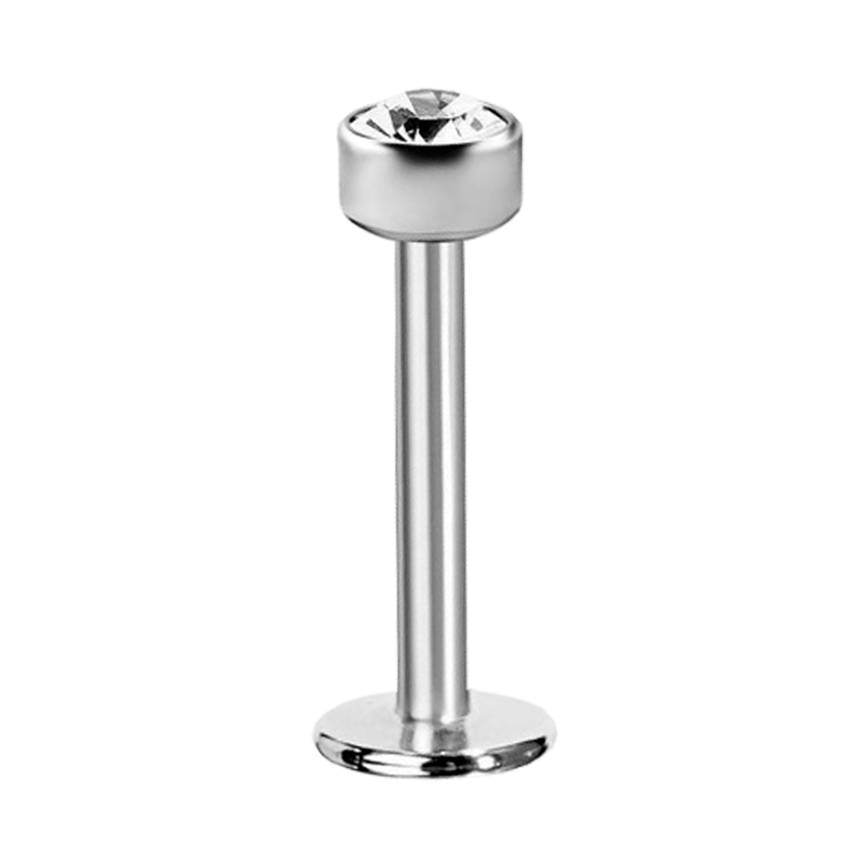 Labret de Titanio con Rosca Interna y Cristal
