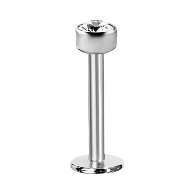 Labret de Titanio con Rosca Interna y Cristal