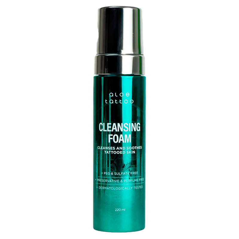 Espuma Limpiadora de Tatuaje con Aloe Vera - 220 ML