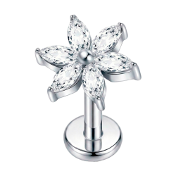 Hélix de Titanio ASTM F136 tipo Flor con Rosca Interna y Cristales