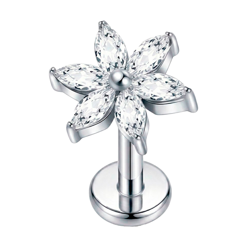 Hélix de Titanio ASTM F136 tipo Flor con Rosca Interna y Cristales