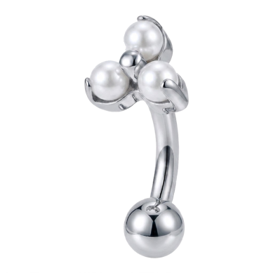 Banana de Titanio ASTM F136 con Perlas y Rosca Interna
