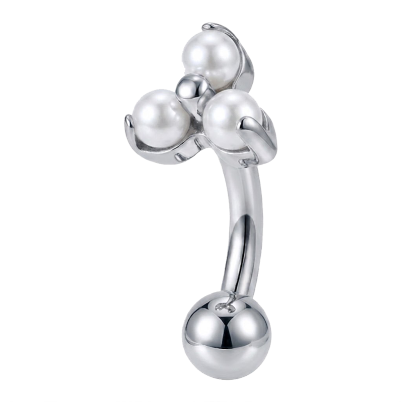 Banana de Titanio ASTM F136 con Perlas y Rosca Interna