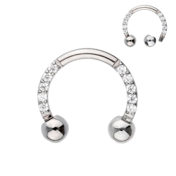 Circular Barbell de Titanio ASTM F136 con Circonitas cúbicas