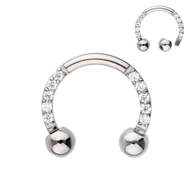 Circular Barbell de Titanio ASTM F136 con Circonitas cúbicas