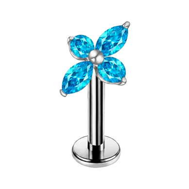 Piercing Hélix de Titanio ASTM F136 con Circonitas Cúbicas y Rosca Interna