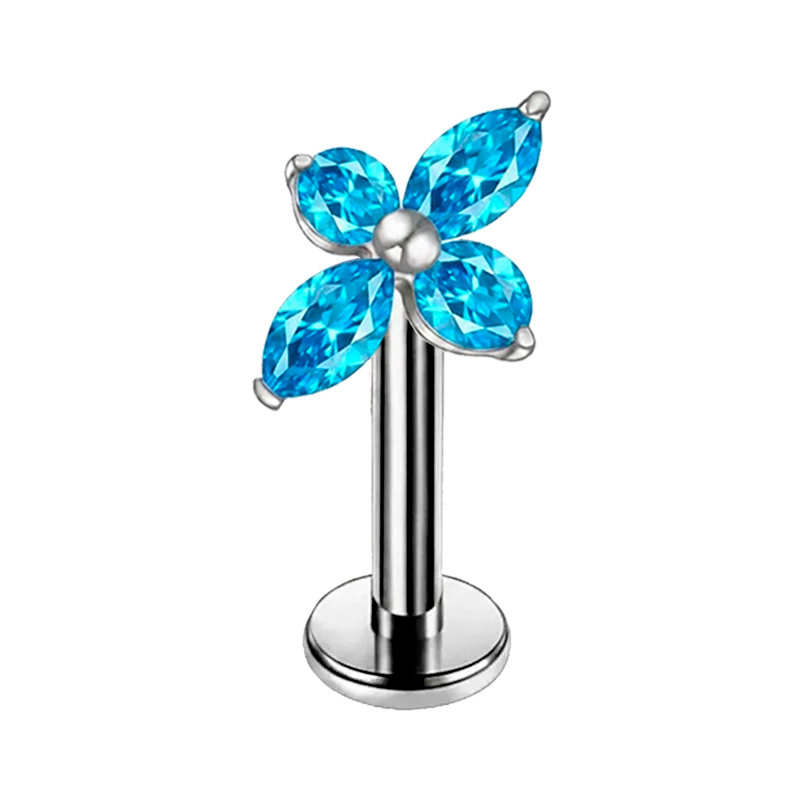 Piercing Hélix de Titanio ASTM F136 con Circonitas Cúbicas y Rosca Interna