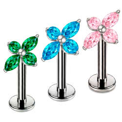 Piercing Hélix de Titanio ASTM F136 con Circonitas Cúbicas y Rosca Interna
