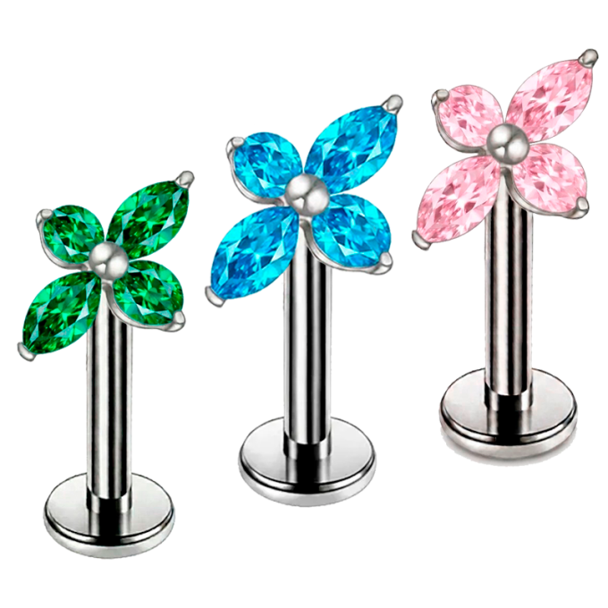 Piercing Hélix de Titanio ASTM F136 con Circonitas Cúbicas y Rosca Interna