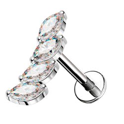 Piercing Hélix de Acero Quirúrgico 316L con Circonita cúbica Marquise