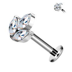 Hélix de Acero Quirúrgico 316L con Cristales Premium Zirconia estilo Marquise