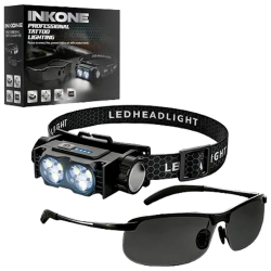 Gafas LED antirreflejo de doble cabezal