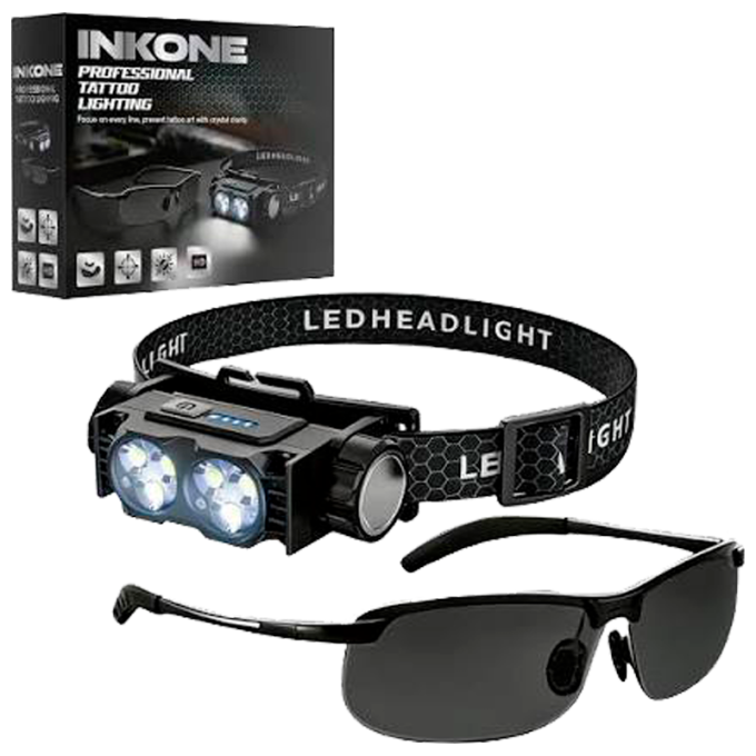 Gafas LED antirreflejo de doble cabezal