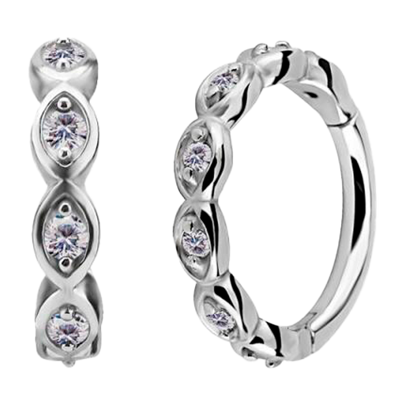Aro de Acero Quirúrgico 316L con Cristales Premium Zirconia