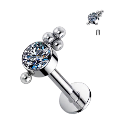 Piercings Helix de Titanio ASTM-F136 con Cristal Premium Zirconia y Bolitas