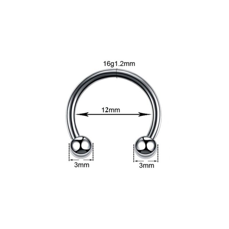 Circular Barbells de Acero Quirúrgico-1.2X12X3MM