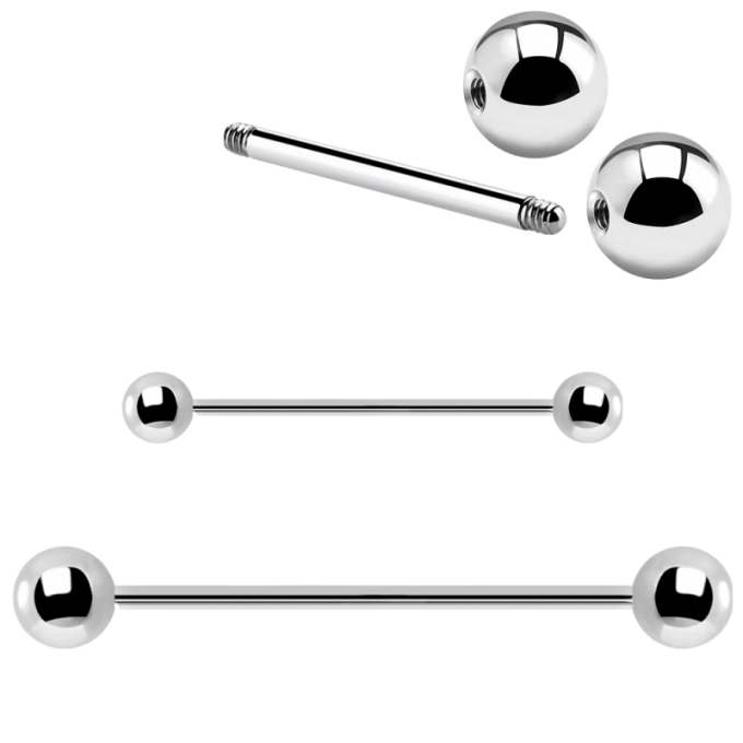 Barbell de Lengua , Pezón , Industrial de Primera Puesta , Acero Quirúrgico
